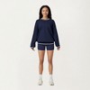 Anna-Kaci Active Women's Long Sleeve Crew Neck Pullover Sweatshirt with Contrast Trim Ribbed Hem and Relaxed Fit - 3 of 4