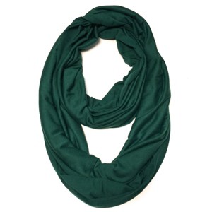 Wrapables Soft Jersey Knit Infinity Scarf, Dark Green - 1 of 4