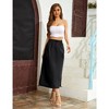 Women Y2k Cargo Long Skirt Low Waist Drawstring Maxi Skirt Ruched Vintage Slit Cargo Skirt with Pockets - 2 of 4