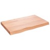 vidaXL Wall Shelf Light Brown 31.5 in.x19.7 in.x(0.8 in.-2.4 in.) Treated Solid Wood Oak - 2 of 4