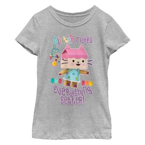 Girl's Gabby's Dollhouse Baby Box Glitter Makes Everything Better T-Shirt - 1 of 4