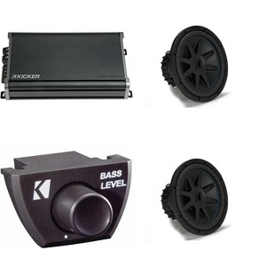Kicker (2) 50CVX122 CompVX 12" Sub, Dual 2-Ohm & 46CXA12001 Amplifier w/ Bass Knob Bundle - 1 of 4