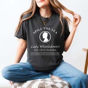 Simply Sage Market Women's Spill The Tea Short Sleeve Garment Dyed Tee - 1 of 4