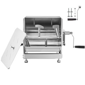 VEVOR Manual Meat Mixer,30L Tilt Tank Meat Processing Equipment(Mixing Max 30LBS for Meat),Stainless Steel Meat Mixer, Sausage Mixer Machine, Silver - 1 of 4