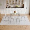5/7 Piece Dining Table Set for 4/6, Glass Dining Set Kitchen Table Set with 4/6 Transparent Plastic Dining Chairs - ModernLuxe - 2 of 4