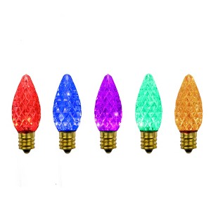 Northlight Pack of 25 Faceted C7 LED Multi-Color Christmas Replacement Bulbs - 1 of 4