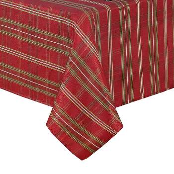 Shimmering Plaid Holiday Tablecloth ~ Red/Green -  Elrene Home Fashions