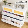Garvee Modern Dresser for Bedroom with 6 Drawers & 2-Door Storage Cabinet ¨C Multi-Functional TV Stand with LED Lights & Charging Station, Pink - 4 of 4