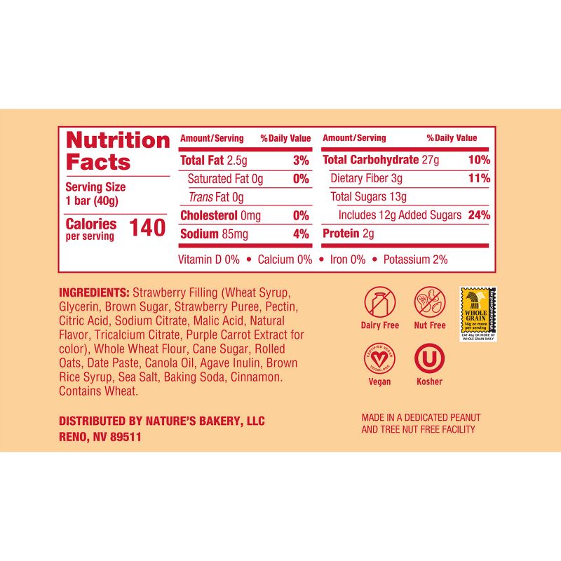 Nature&#39;s Bakery Strawberry Crumble Bar - 8.46oz/6ct, 3 of 8