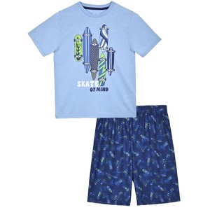 Sleep On It Boys 2-Piece Short-Sleeve Jersey Pajama Shorts Set - 1 of 3