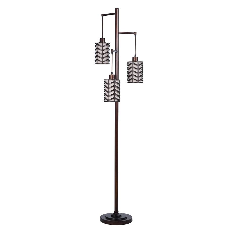 Wave Design Rubbed Bronze Finish Tree Floor Lamp - StyleCraft, 1 of 9