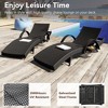 Okak Outdoor Wicker Chaise Lounge Chairs,Set of 2,Patio Rattan Reclining Chair Pool Chaise with Pull-out Side Table,Ergonomics Reclining Chairs,Black - 4 of 4
