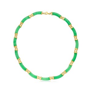 Ross-Simons Curved Jade Necklace in 18kt Gold Over Sterling - 1 of 4