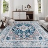 Okak Elegant Vintage Design Bohemia Style Large Washable Area Rug for Living Room,Bedroom,Flower Design Non-slip Rug - 4 of 4