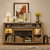 Farmhouse TV Stand for TVs Up to 65'', 59 Inch TV Stands Console Table with 2 Acrylic Door, Storage Cabinets & Adjustable Shelves Living Room, Gray - 3 of 4