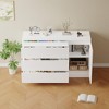 KIGFTSOD Wooden Side Dresser with Hidden Drawers,White - 3 of 4