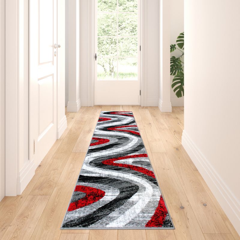 Masada Rugs Stephanie Collection Modern Contemporary Area Rug Runner in Design 1107, 2 of 6