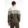 Men's Two Color Yolk Cable Knit Sweater - Lindbergh - 3 of 4
