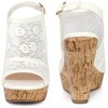 Perphy Women's Lace Platform Heel Slingback Wedges Sandals - 2 of 4