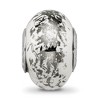 Black Bow Jewelry White w/Platinum Foil Ceramic & Sterling Silver Bead Charm, 14mm - 3 of 4