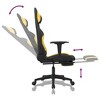 vidaXL Gaming Chair with Footrest, Black and Yellow, Fabric - 3 of 4