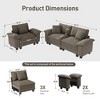 Captiva Designs Cloud Modular 3PC Loveseat Sofa Set, Comfy Deep Seat Sectional Couch for Living Room, Corduroy & Chenille Fabric Upholstery - 2 of 4