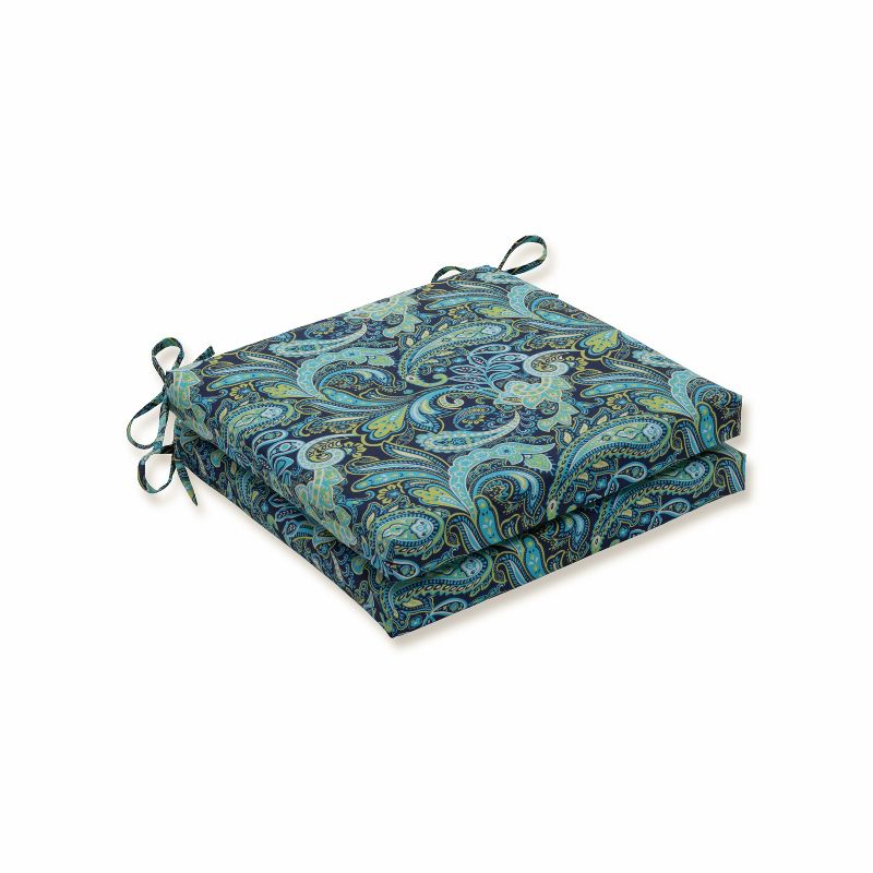 Pretty Paisley 2pc Indoor/Outdoor Squared Corners Seat Cushion - Pillow Perfect, 1 of 6
