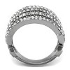 Slickblue Women's Pave Stainless Steel Ring with Clear Synthetic Crystal, Polished Finish, Size 5-10 - 3 of 4