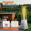VEVOR Patio Heater for Outdoor Use, 48000BTU Pyramid Propane Heater w/Wheels, Quartz Glass Tube Outdoor Patio Flame Heater for Patio,Silver - 4 of 4
