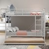 NicBex Twin over Twin Bunk Bed Convertible Metal Frame Triple Bed Frame with 4 Scroll Wheels, Guardrails and Ladder, No Box Spring Required - image 2 of 4