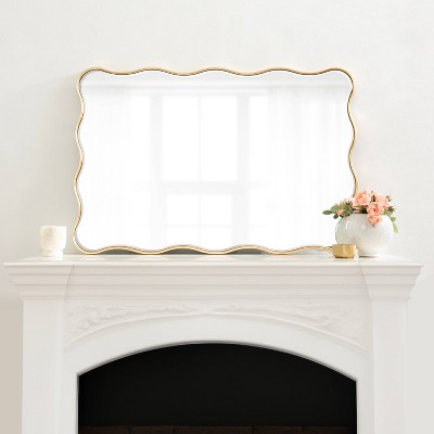 Viona 24" x 36" Gold Scalloped Edge Vanity Mirror