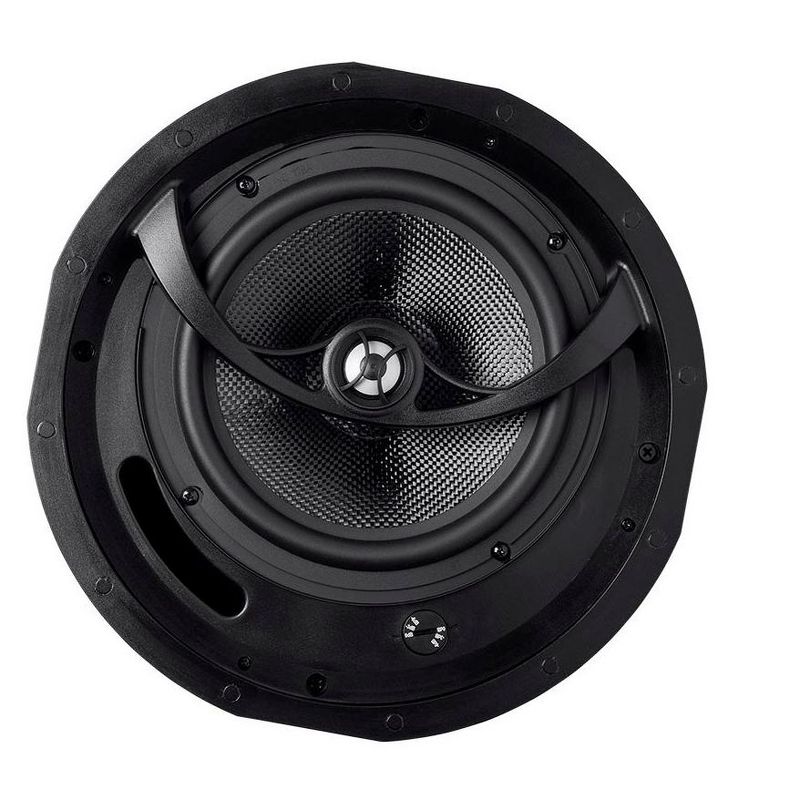 Monoprice 2-Way Carbon Fiber Ceiling Speakers - 8 Inch (Pair) With Paintable Magnetic Grille - Alpha Series, 3 of 7