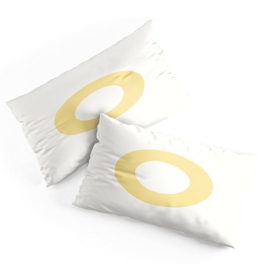 Deny Designs King April Lane Art Block Yellow Monogram O Microfiber Printed Pillow Sham