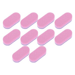 Unique Bargains 2-Layer Sponge Multifunctional Nail File Manicure Tool Orange 10 Pcs - 1 of 4