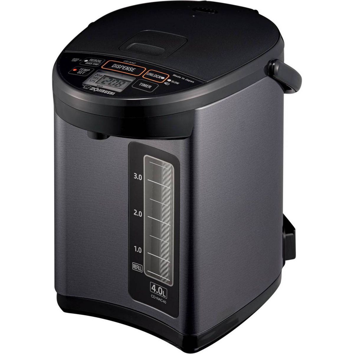 Zojirushi CD-NAC40BM Micom Water Boiler & Warmer - Metallic Black: 135 oz Electric Tea Kettle, BPA-Free, 800W