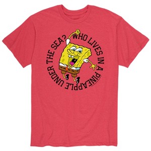 Men's - SpongeBob SquarePants - Who Lives In A Pineapple Short Sleeve Graphic T-Shirt - 1 of 4