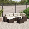 vidaXL 7 Piece Patio Sofa Set with Cushions - Brown and Cream without Storage - 7 Items - 2 of 4