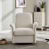 360° Swivel Barrel Linen Upholstered Reading Armrests Chair with Wood Base,Accent Chair For Living Room or Bedroom-Cuddlewood - 2 of 4