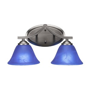 Toltec Lighting Zilo 2 - Light Vanity in  Graphite with 7" Blue Italian Shade - 1 of 1