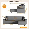 96" Corduroy L-Shaped Sectional Sofa - Oversized modern couch with 50" deep seat for living room & apartment. - 2 of 4