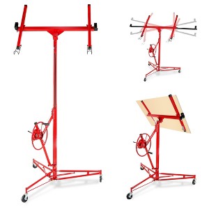 16 Ft Drywall Lift, 150LBS Capacity Rolling Drywall Rolling Lifter, Heavy Duty Sheetrock Hoist with Telescopic Arm for Home & Commercial Use - 1 of 4