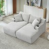 Convertible Sectional Sofas Compressible Double Chaise Lounge with Cupholders ¨C No Assembly Required, Fluffy Modern Sleeper Loveseat for Living Room - 3 of 4