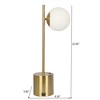 Small Brass Table Lamp – White Glass Globe Shade, 110-120V Plug-In Modern Desk Light for Office or Reading - 2 of 4