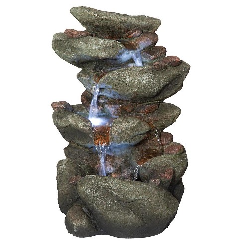 Design Toscano Rocky Range Pass Cascading Waterfall Illuminated ...