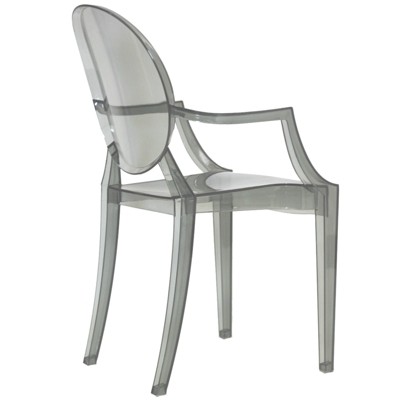 Ethereal Casper Smoke Transparent Plastic Armchair