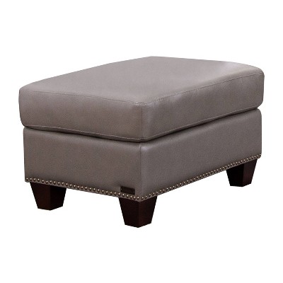 Logan Leather Ottoman Gray - Abbyson Living : Target