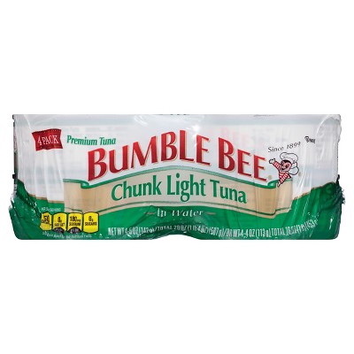 Bumble Bee Chunk Light Tuna in Water - 5oz/4ct