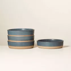 4pk Modern Rim Stoneware Pasta/Grain Bowl Set Sterling Blue - Hearth & Hand™ with Magnolia