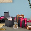 Stockroom Plus 50 Pack Kraft Black Paper Gift Boxes, Bulk Set with Ribbon & Stickers (3x3x3 In) - 2 of 4