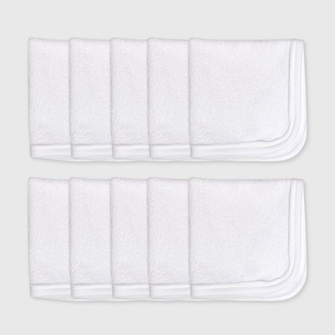 The Company Store Organic White Solid Cotton Wash Cloth (Set of 2) VK19-WASH-WHITE  - The Home Depot